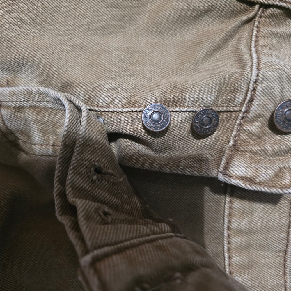 We The Free Free People Distressed Denim Shorts Tan Brown Button Fly Size 29 - Picture 8 of 12